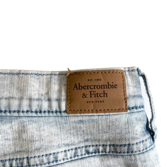 Y2K ABERCROMBIE & FITCH Button Fly Denim Jean Shorts Distressed Light Wash 29/8 - Picture 4 of 10